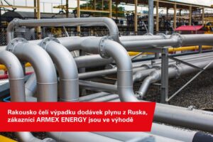 Plynovodní infrastruktura znázorňující bezpečnost dodávek plynu od ARMEX ENERGY v kontextu výpadku ruských dodávek do Rakouska